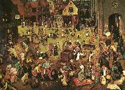 Pieter Bruegel fastlagens strid med fastan oil painting